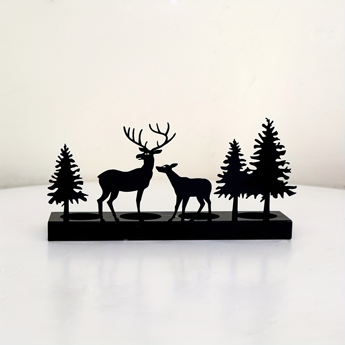 1pc, Iron Metal Elk Candle Holder, Creative Christmas Gift, Home Decoration Ornament