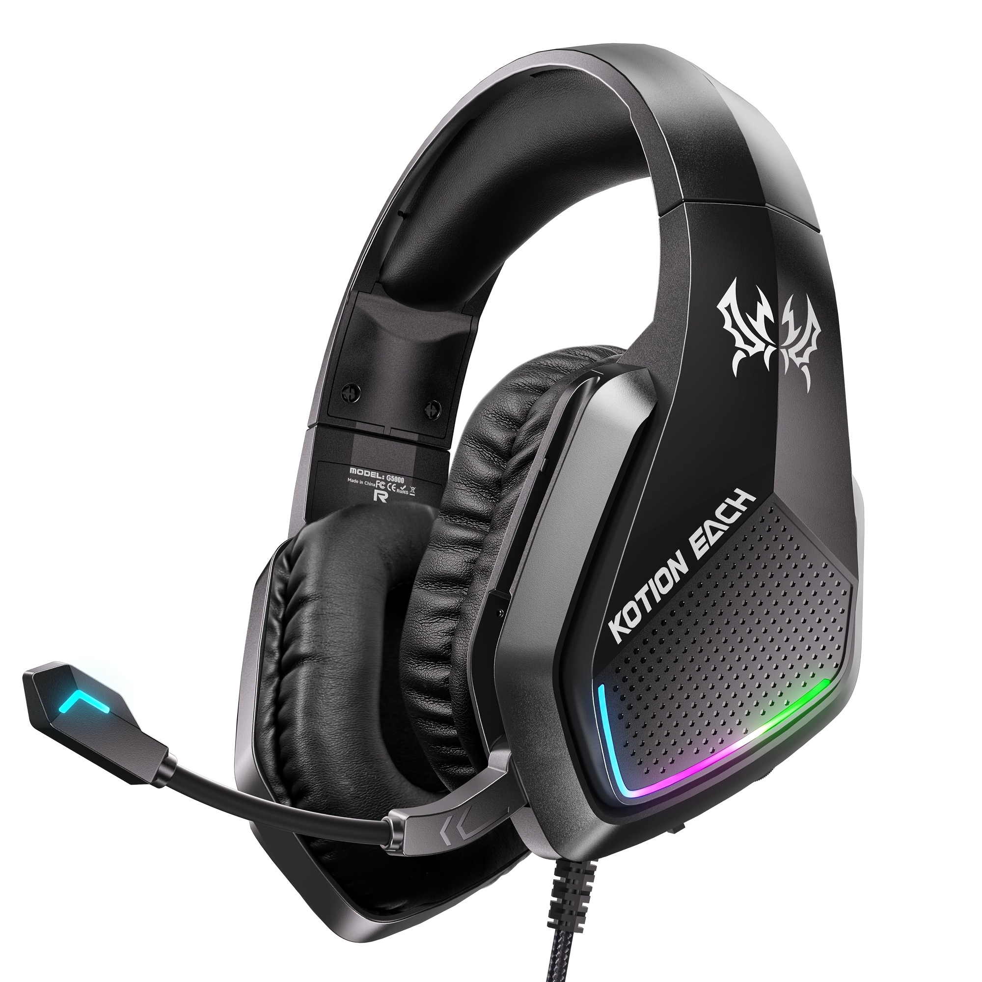 Noise Cancelling Gaming Headset With 120° Adjustable Microphone, Drivers, Stereo Surround Sound; With Led Lighting, 3.5mm Universal Interface, Compatible With Ps4, Ps5, Pc, One, /x And Mobile