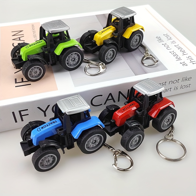 

1pc Creative Alloy Agricultural Tractor Keychain - Movable Wheels, Sliding Mechanism, Accessory, Mixed Colors, Tractor Accessories