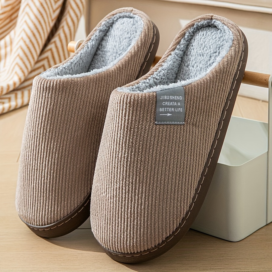 TEMU Slippers, Casual On Plush Lined Shoes, Comfortable Indoor Slippers