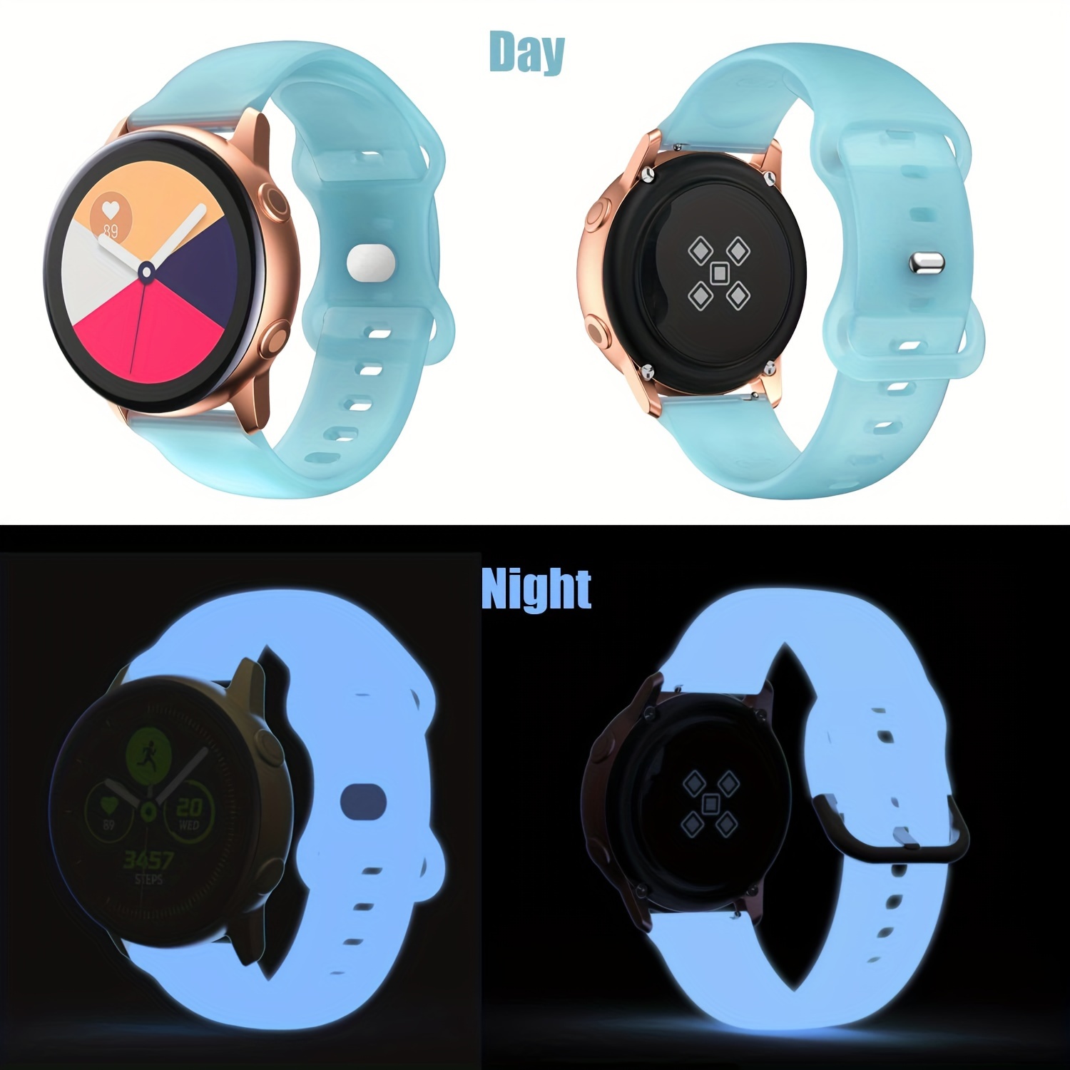 22mm shops Soft Silicon Luminous Strap Band