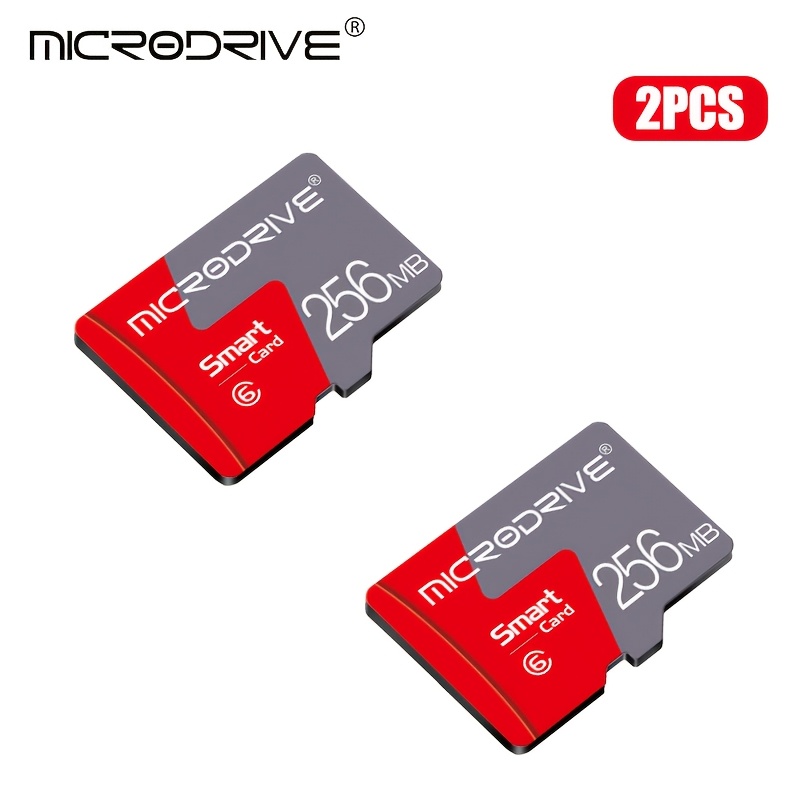 TEMU Microdrive 2pcs Small Capacity Flash Red- Cards Suitable For Mobile Phones, Cameras, And Surveillance Systems. 128mb, 256mb, 512mb