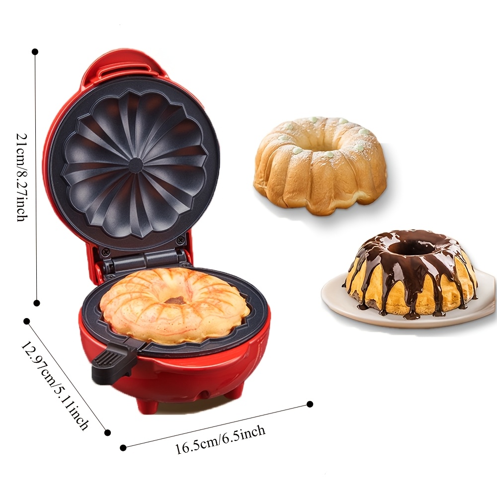 TEMU Mini Electric Cake Maker | Coating | Fast-heating | Compact Home Baking Appliance | Mold For Muffins/donuts/cakes | Portable Countertop Baking