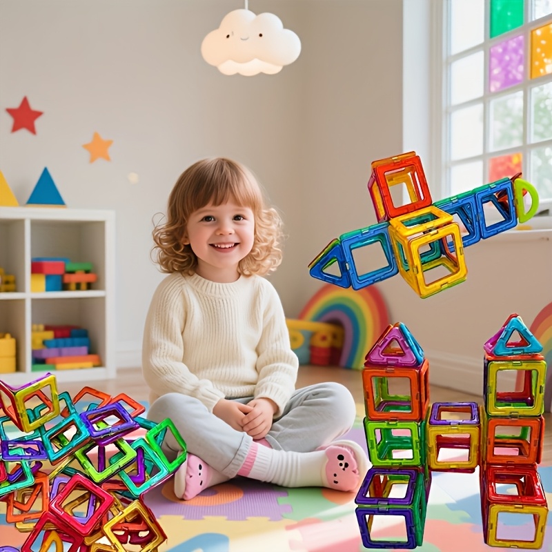 48/98pcs Magnetic Building Blocks, Large Size STEM Toy Set