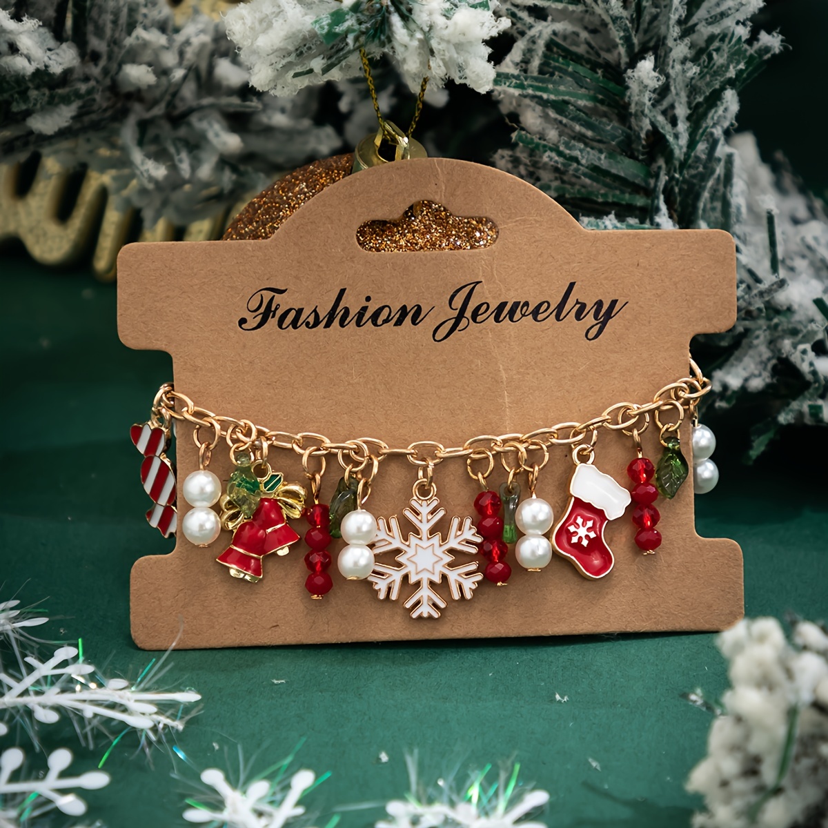 

Chic Christmas Charm Bracelet With & Bell Pendants - Gift For Women