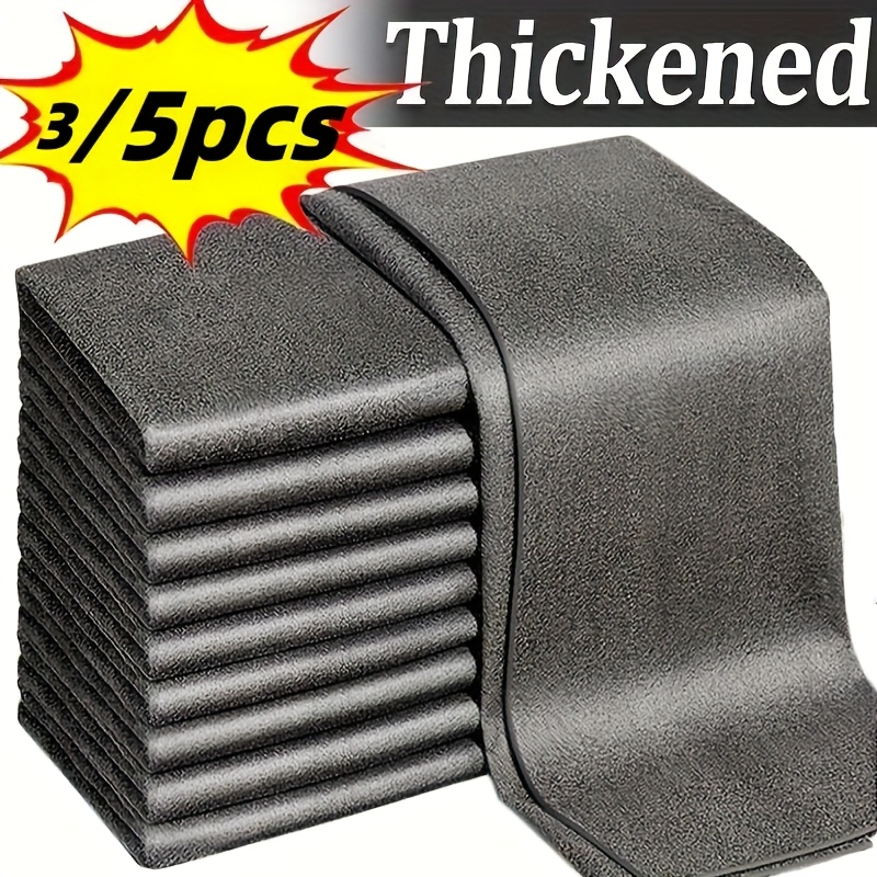 3–5 dalių stiklo valymo šluosčių rinkinys. Šie stebuklingi stiklo valymo audiniai yra pastorinti ir daugiafunkciniai, puikiai tinka langams ir veidrodžiams. Jie nepalieka jokių žymių, todėl idealiai tinka automobilių plovimui ir valymui virtuvėje bei vonioje. Šios patvarios mikropluošto indų plovimo šluostės