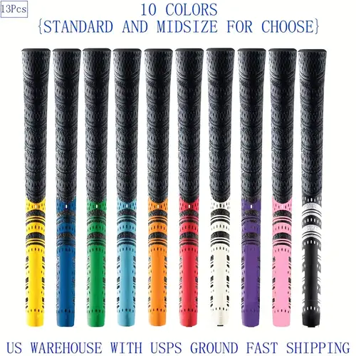13 golf grip standard size midsize mcc carbon yarn anti slip golf iron club grips us warehouse with shipping