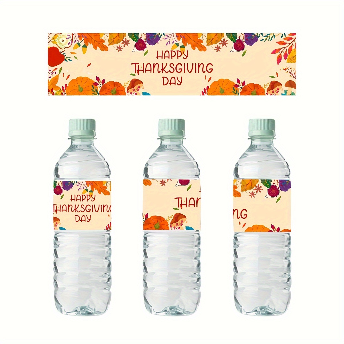 

Festive Thanksgiving Autumn Bottle Labels - 10 Pieces (8.26in X 2in) - Perfect For Fall Parties And Thanksgiving Decorations