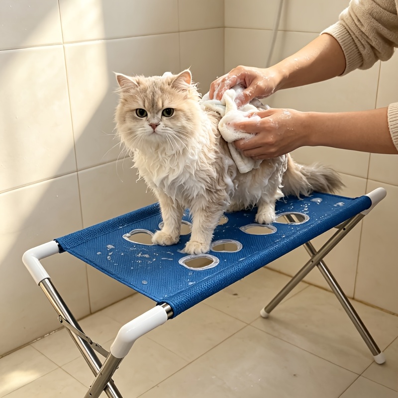 Xiaopet Foldable Pet Washing Stand with Quick-Drain Mesh Bathing System