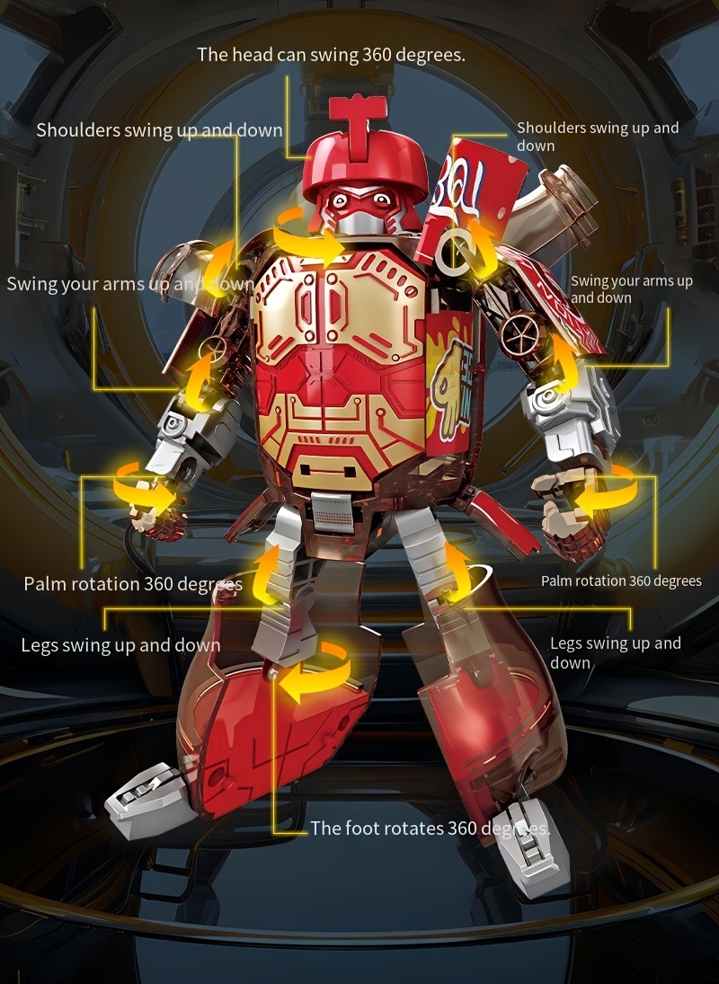 Transformable Soda Can Robot Toy, Interactive Transforming Robot Figures, Durable ABS Material, for Tabletop Display, Ages 14+