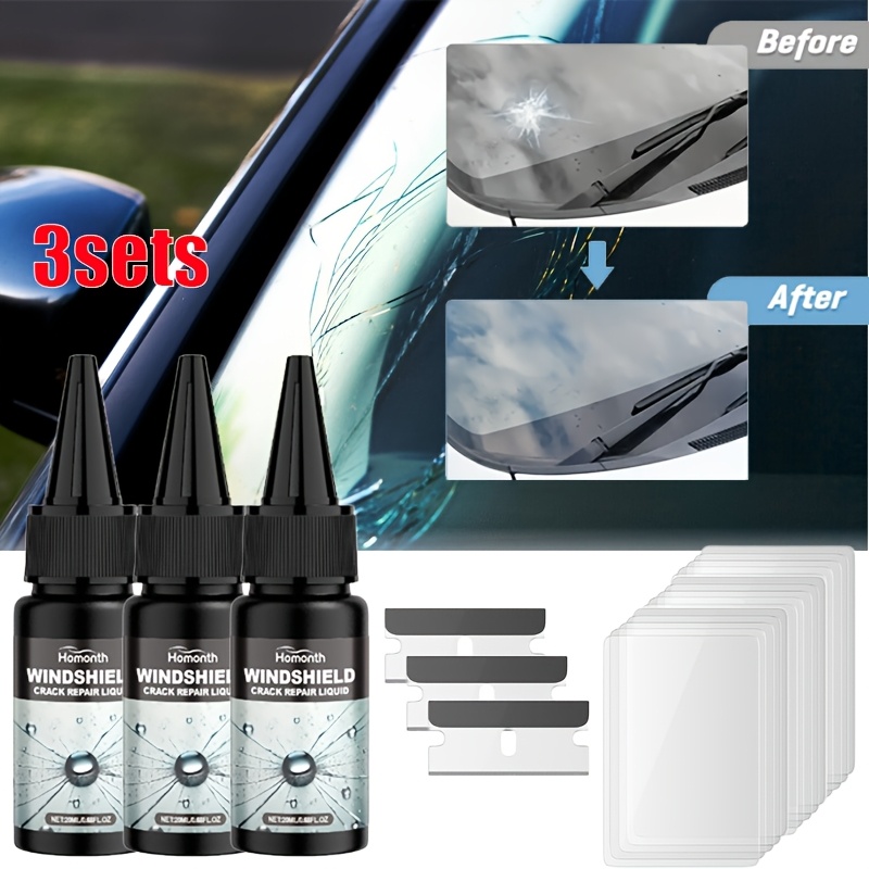 TEMU 3sets Auto Windshield Repair Resin Kit: Fix Chips, Star & - Easy Glass Repair
