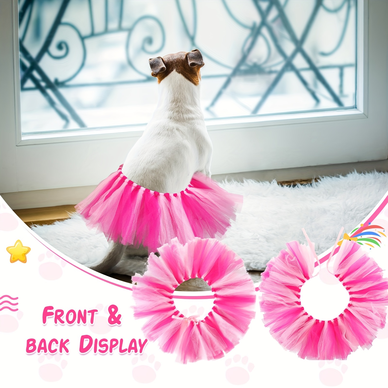 Christmas Tutu For Dogs Purple Dog Tutu Skirt  Adjustable Tulle Costume  For Small, Medium, Large Dogs (Chest 9.8"21.6") Dog Tutu For Photo Props