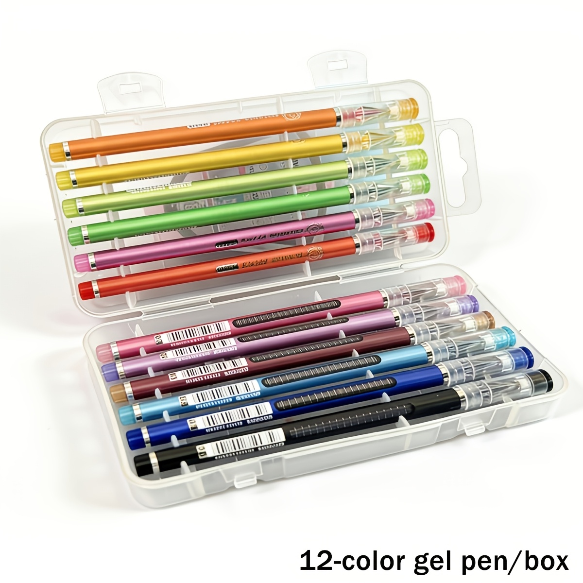 TEMU Diamant-Gelstift-Set im Karton, 12 Farben, 0,5 mm feine Spitze, mit Aufbewahrungsbox, flüssig schreibender Tagebuchstift für Notizen, Zeichnen,