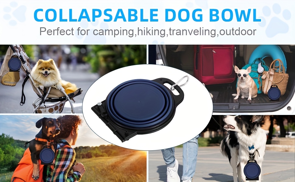 2026   folding dog bowl suitable for water and food camping accessories for dogs portable dog water bowl for outdoor use capacity 350ml 2pcs convenient storage for small and medium sized pets outdoor food bowls Product details 4
