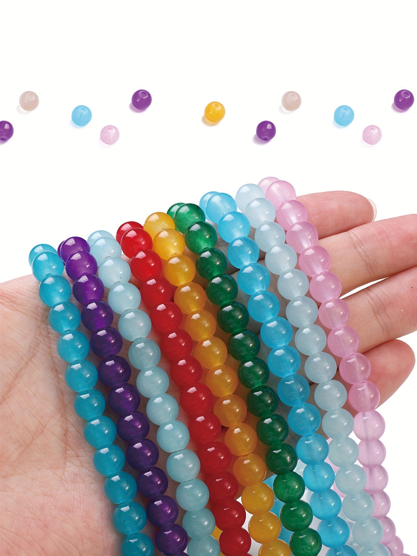 approximately 1400pcs 6mm glass jelly double puzzles beads set diy ornament accessories details 6