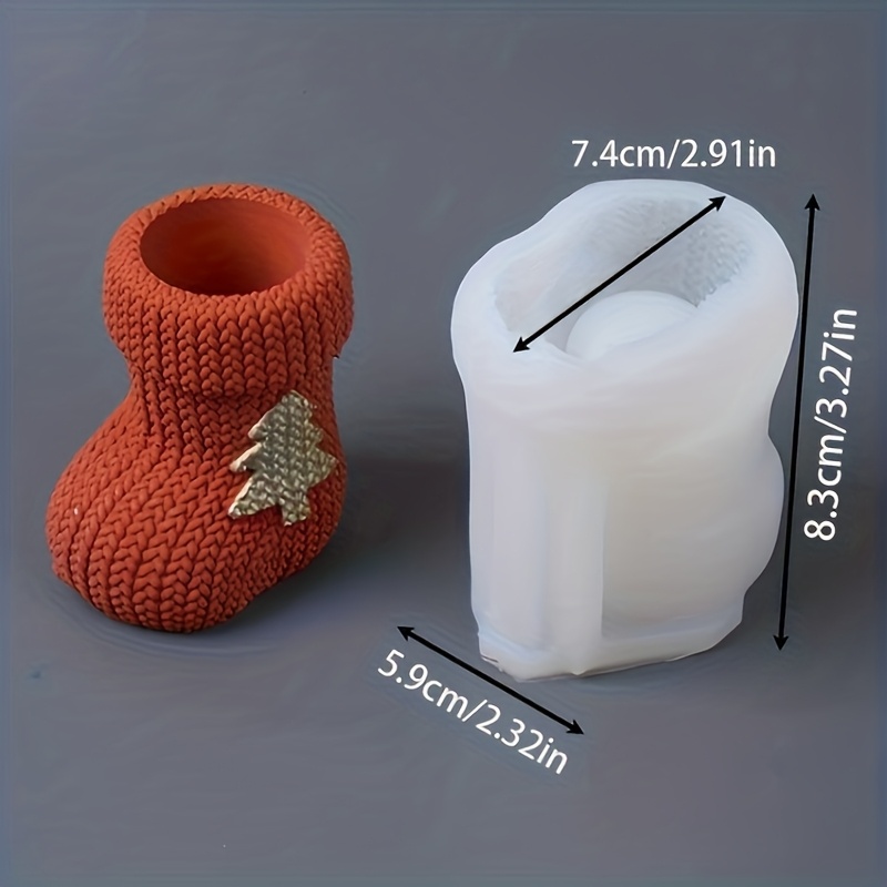TEMU Moules en silicone pour bijoux en résine à soi- - Moules en silicone pour bougeoir chaussettes sapin de Noël, moules en silicone pour moulage de