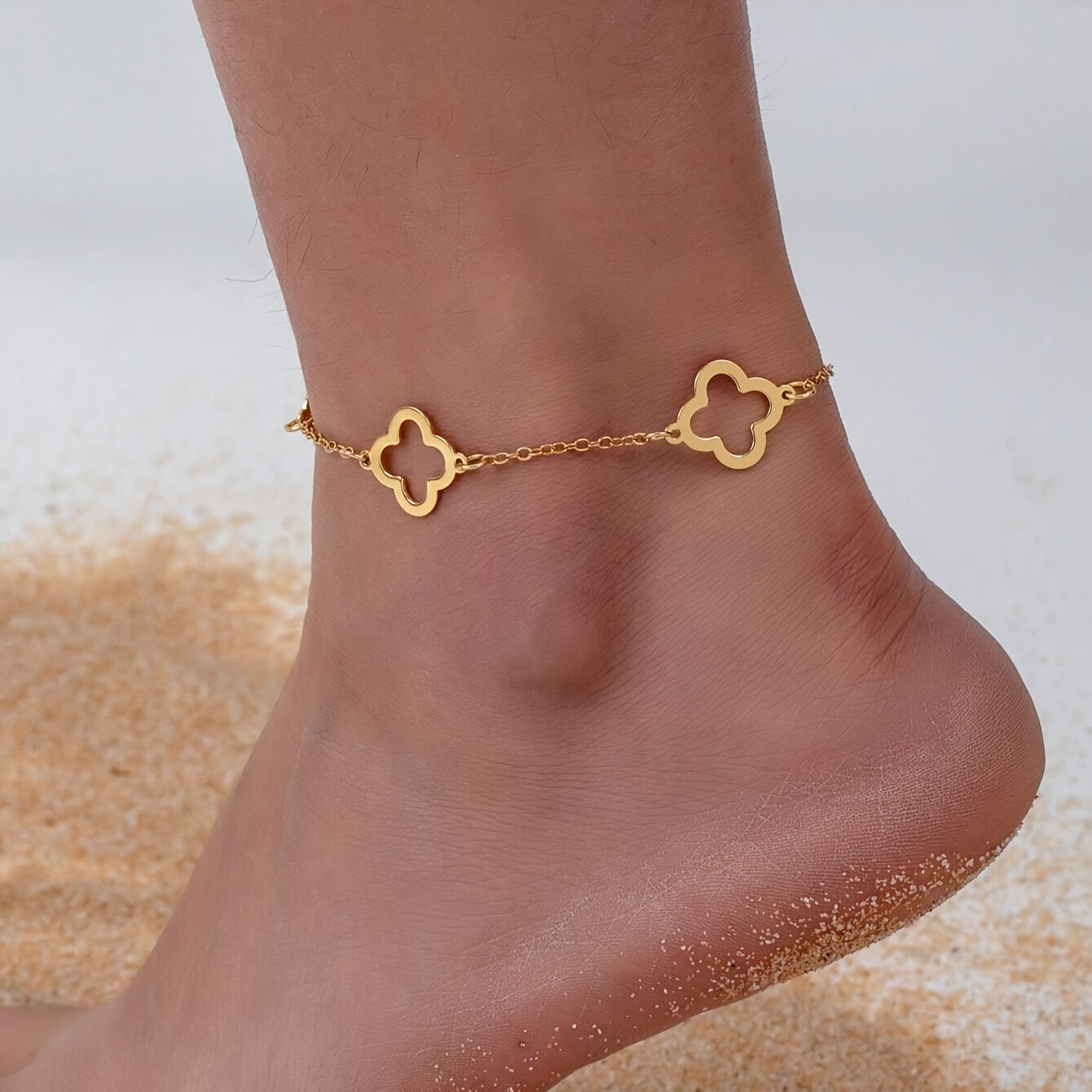 

Summer Vacation Casual Hollow Flower Shape Design Anklet Party Charm Women's Foot Jewelry