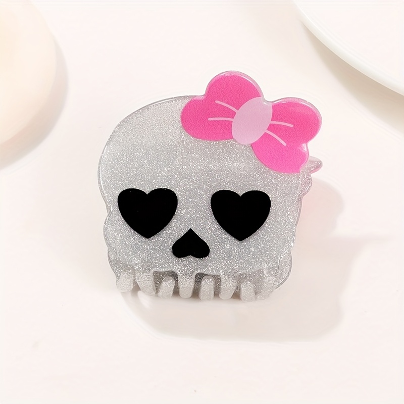 1pc 5.9cm 20205 Latest Y2k Punk Gothic Hair Clip - Halloween Style, Black And Matching Hair Additions With Heart-shaped Decoration, Perfect For Casual Hairstyles, Photo Props Or Gifts, Punk Additions