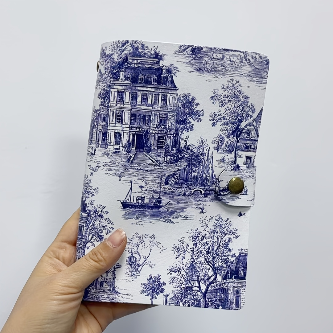 TEMU Un lindo cuaderno de lujo, ideal para , diarios y regalos en ocasiones especiales. una elegante con , árboles, barcos y un puente.