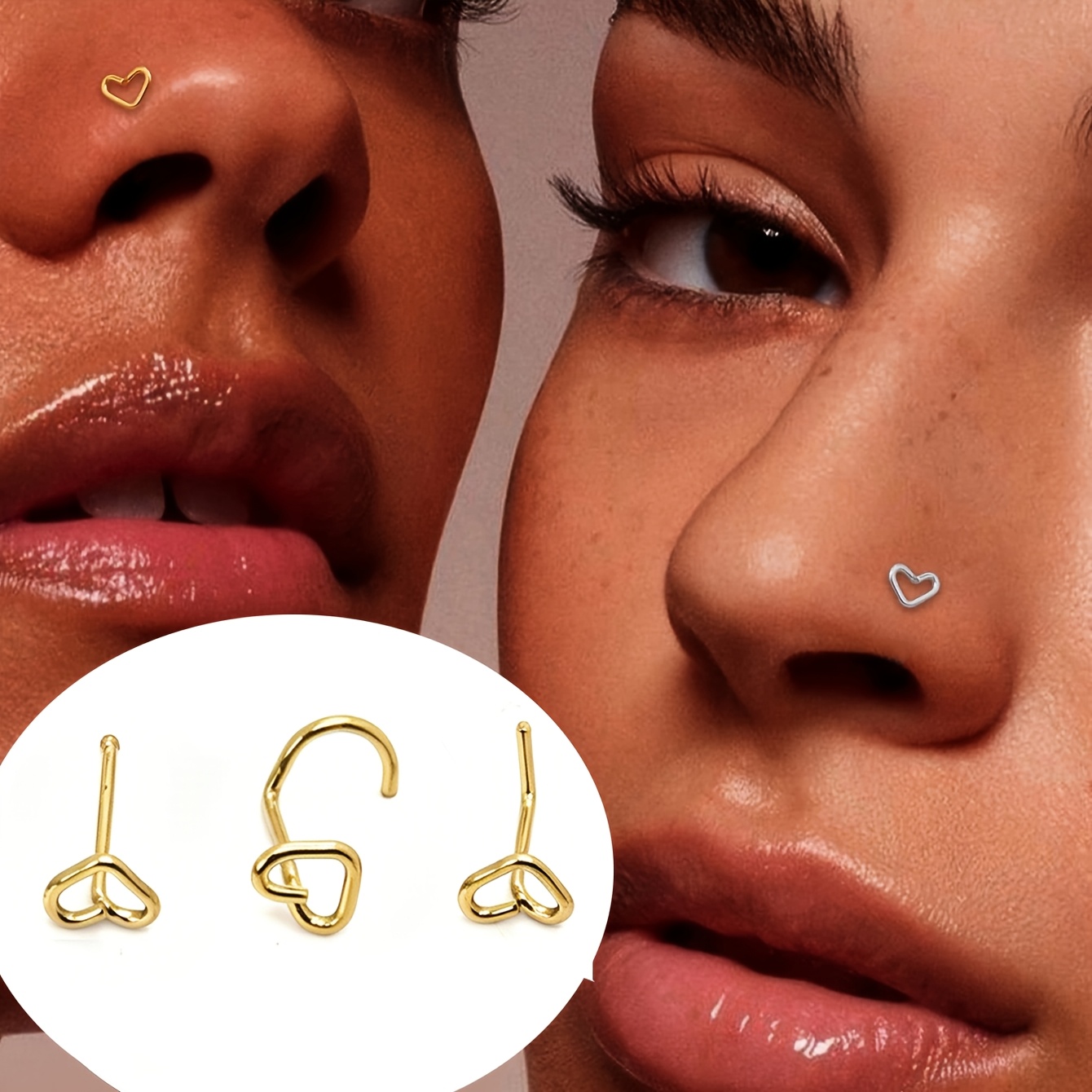 TEMU 3 piezas Elegante 20G Minimalista 316 Acero Inoxidable Barra de Nariz Anillo Hombres Y Mujeres Diario Nariz Piercing Barra Tuerca Joyería