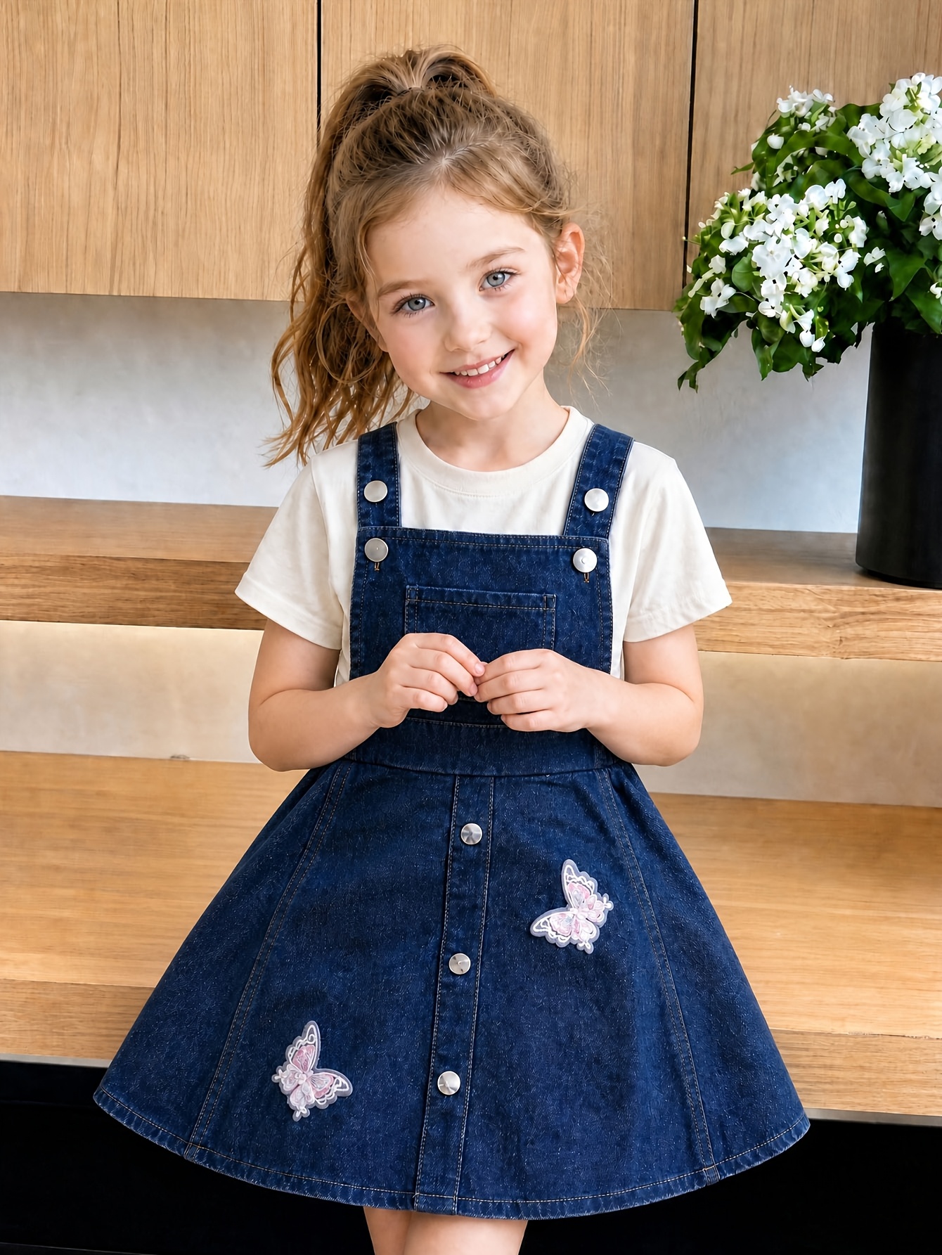 toddler girls denim overall dress 2 6y girls pinafore skirt