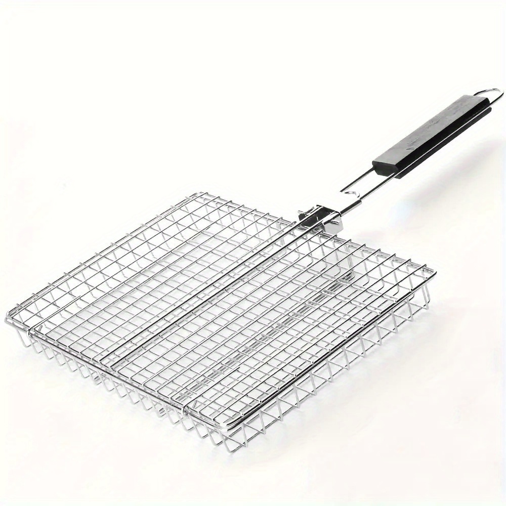 Image of A Foldable And Thickened Barbecue Grill Rack, Detachable And Collapsible, Made Of Food- Additions Suitable For Chicken, Fish, And Vegetables