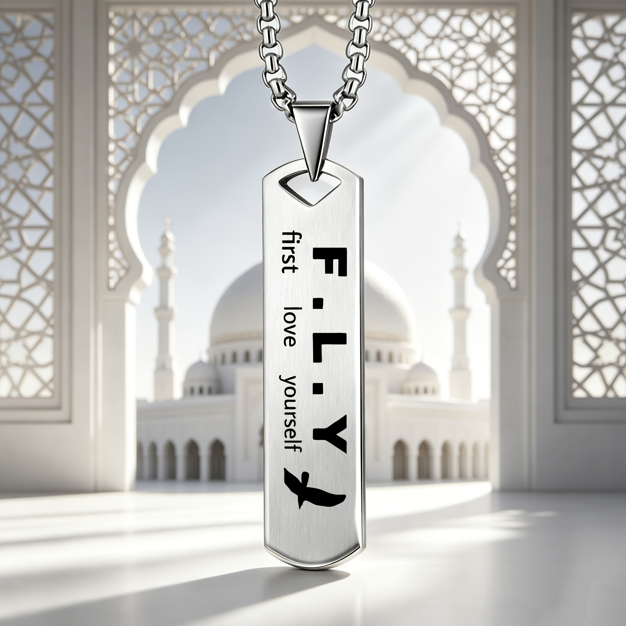 Women's "F.L.Y Love Yourself" Mental Theme Pendant Necklace