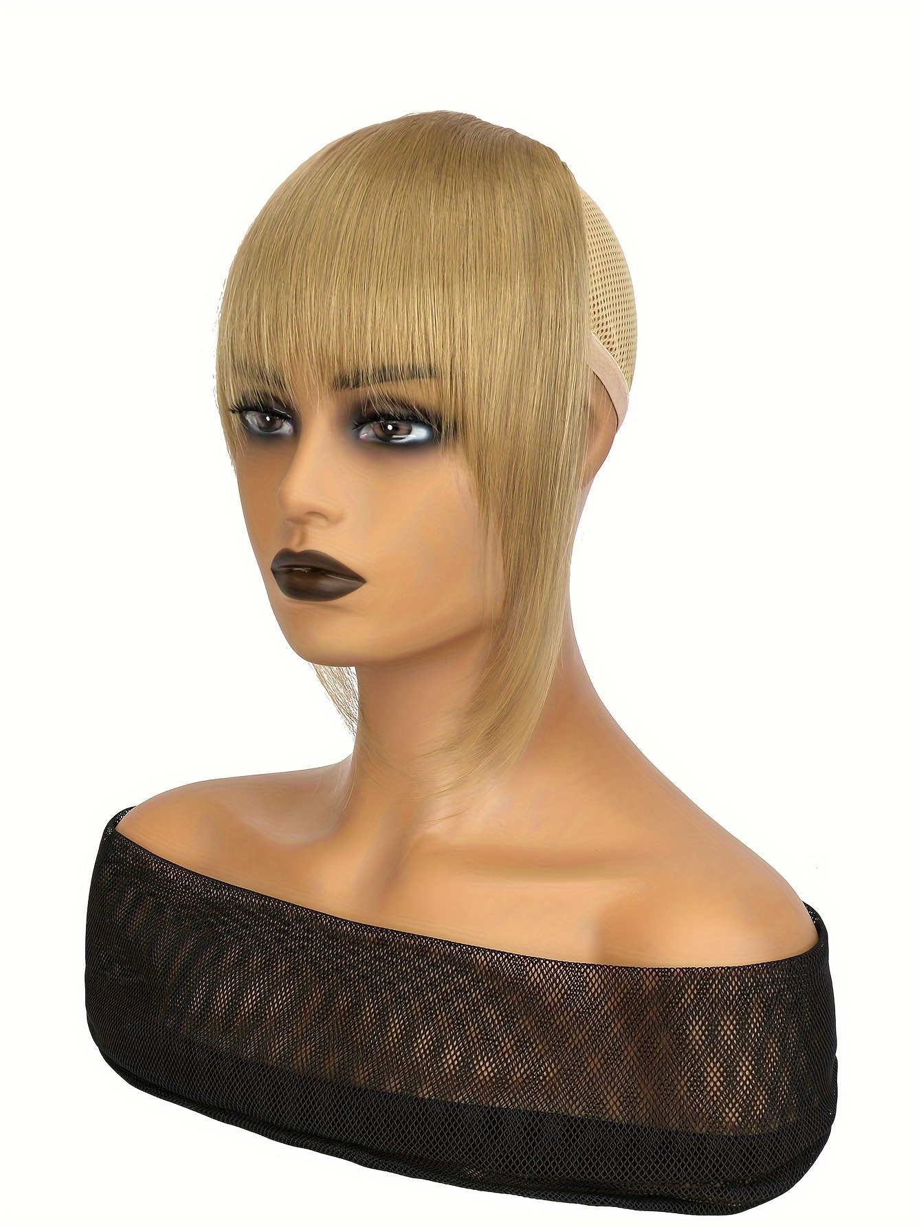 synthetic wig with 12 inch bangs on   suitable for daily   ladies details 27