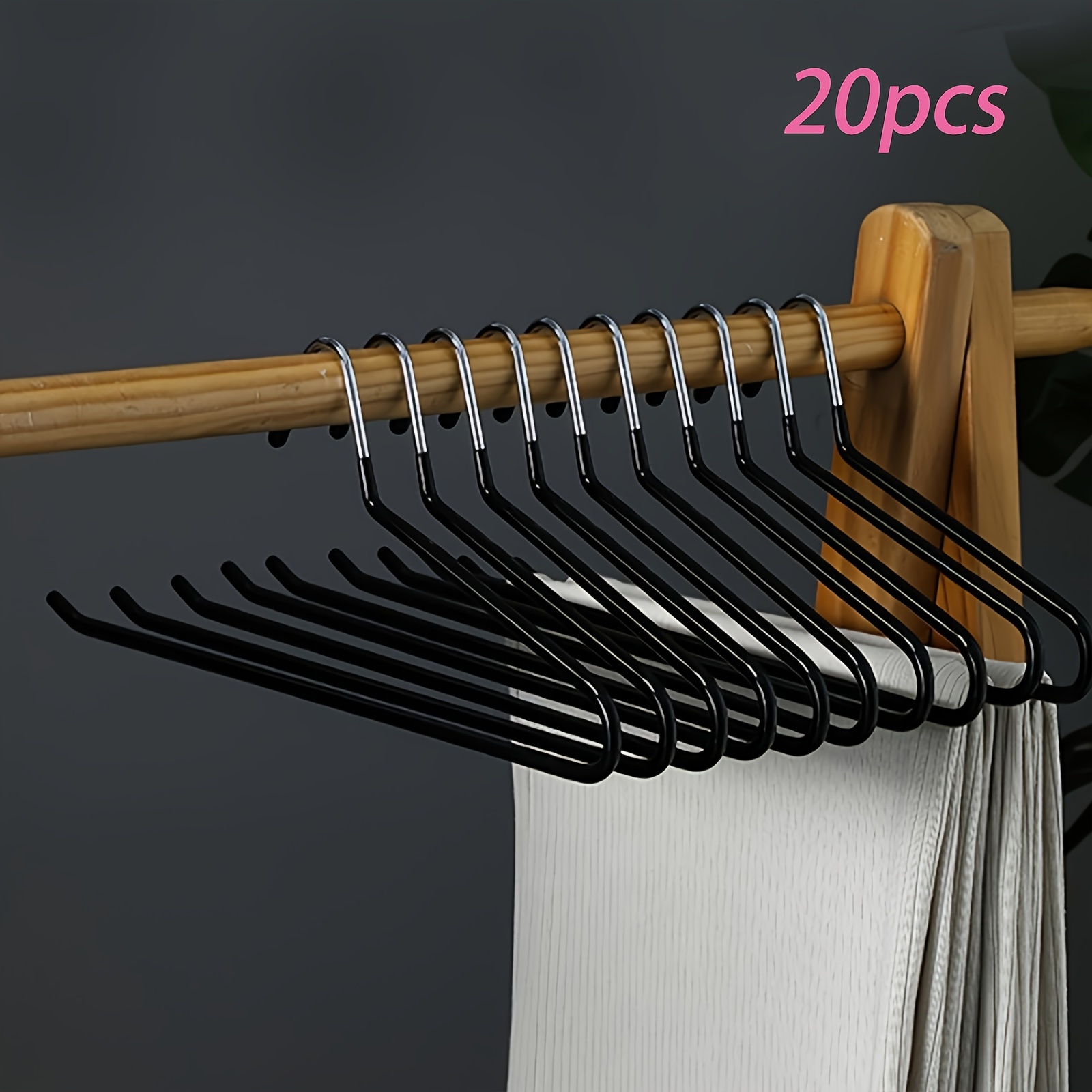 TEMU 20/10/5pcs (ou Compatible avec 20/10/5pcs) Cintres à Pantalon en Métal Robuste BKFUN - Cintres de Placard Antidérapants avec Suspension