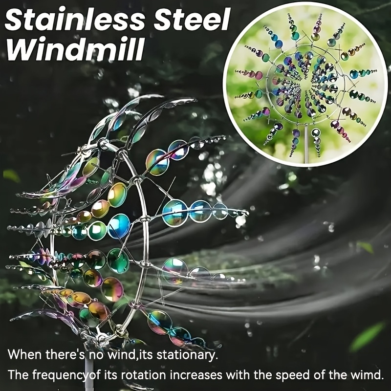 colored stainless steel outdoor decorative metal windmill courtyard   decoration wind turbine rotator no windmill no electricity Product details 4