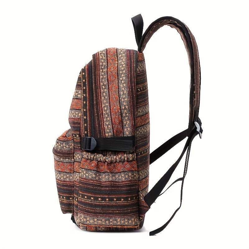 womens vintage striped travel backpack adjustable - Temu Bahrain display picture 2