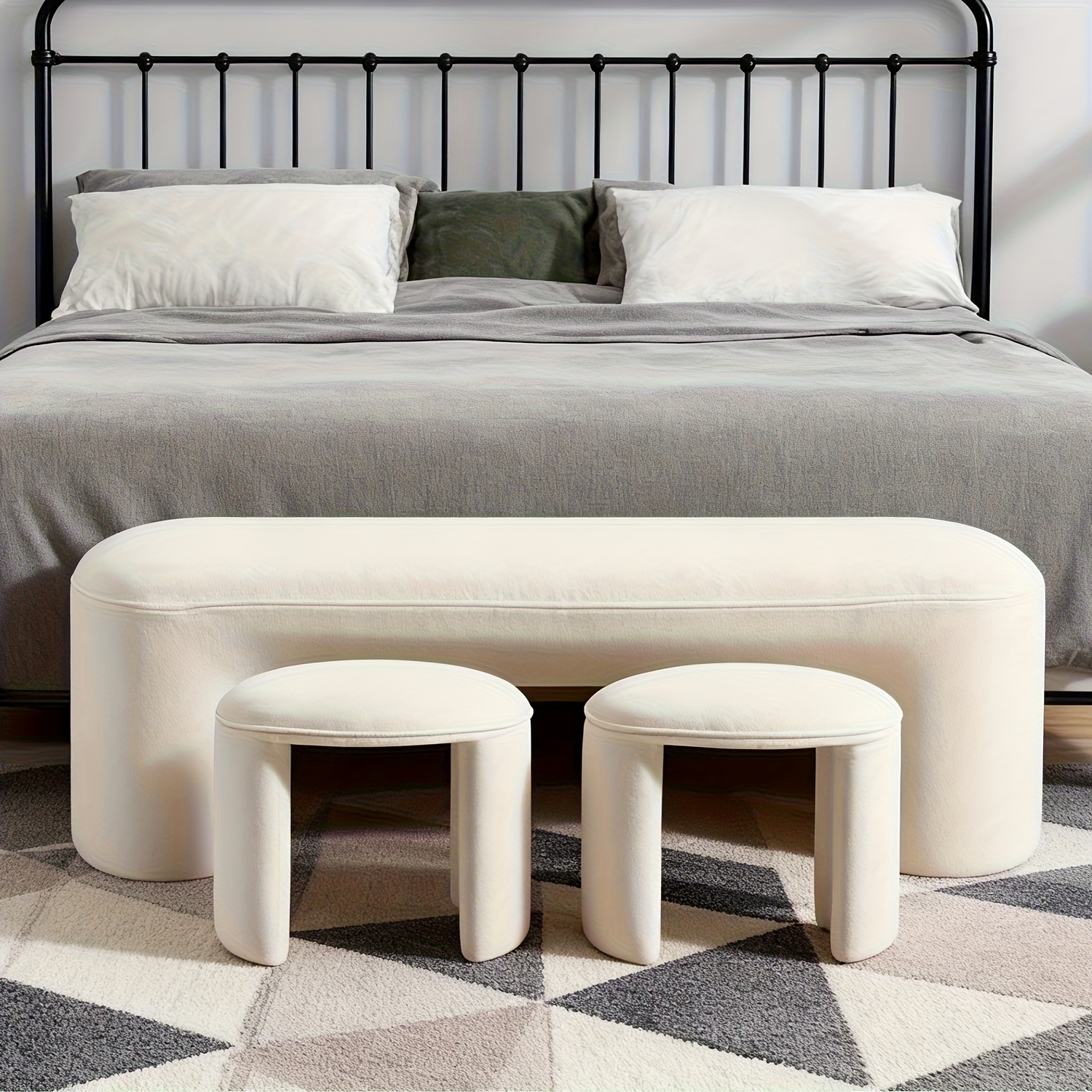 53-Inch Nesting Bedroom Bench Set