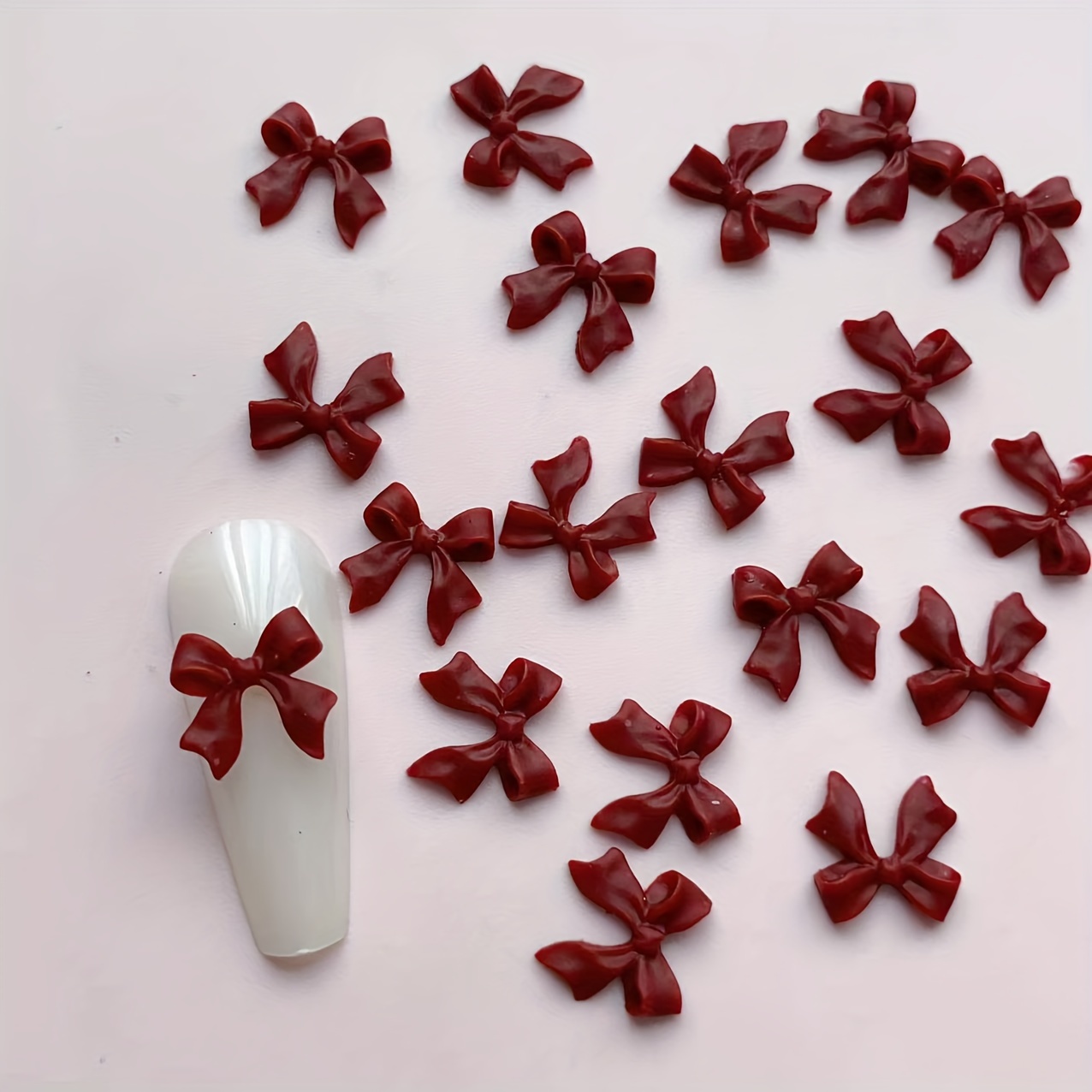 

[top-] 50pcs Wine Bow - -free, For Diy Manicure & Pedicure Decorations