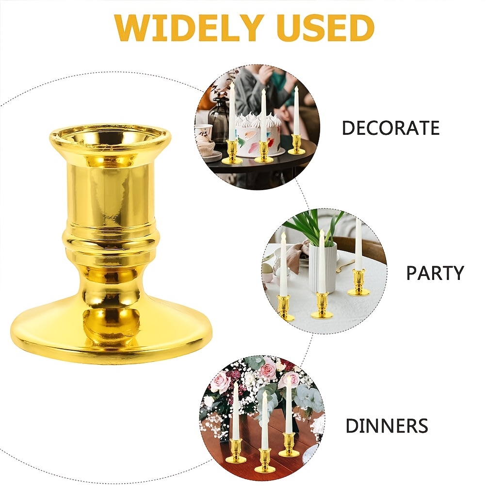 24-Pack Plastic Taper Candle Holders for Flameless Candles
