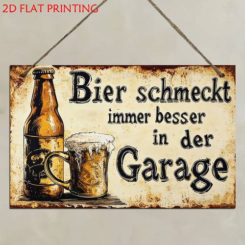 2d flat 1pc wooden decorative sign plaque vintage german beer wall sign the beer garage for home bar decor basement workshop great holiday gift