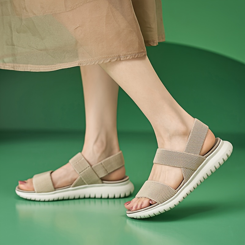 solid color summer sandals women s casual open toe elastic