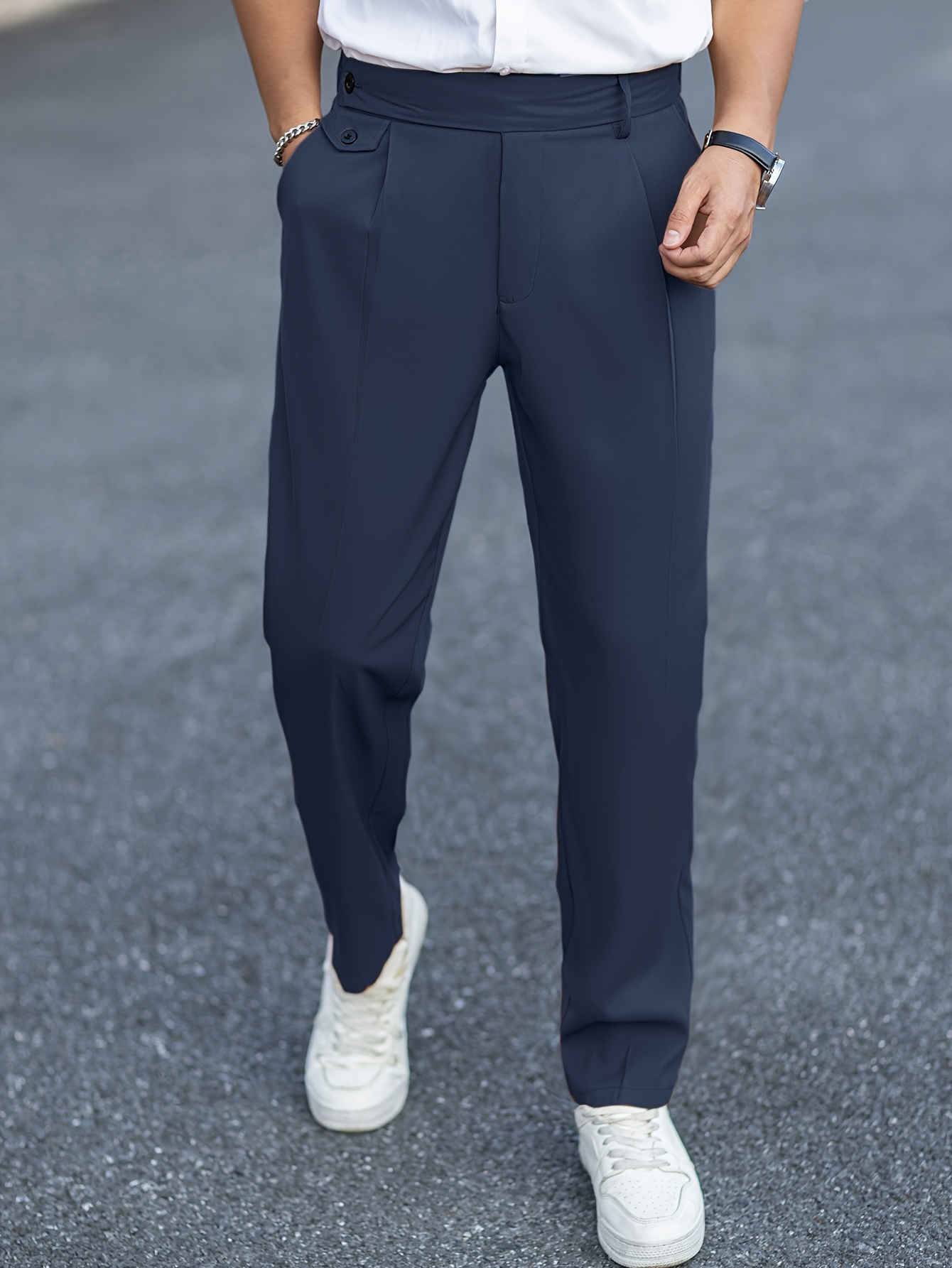 Men'S Loose-Fitting Trousers / Men'S Relaxed Casual Slacks / Men'S Vintage Dress Pants