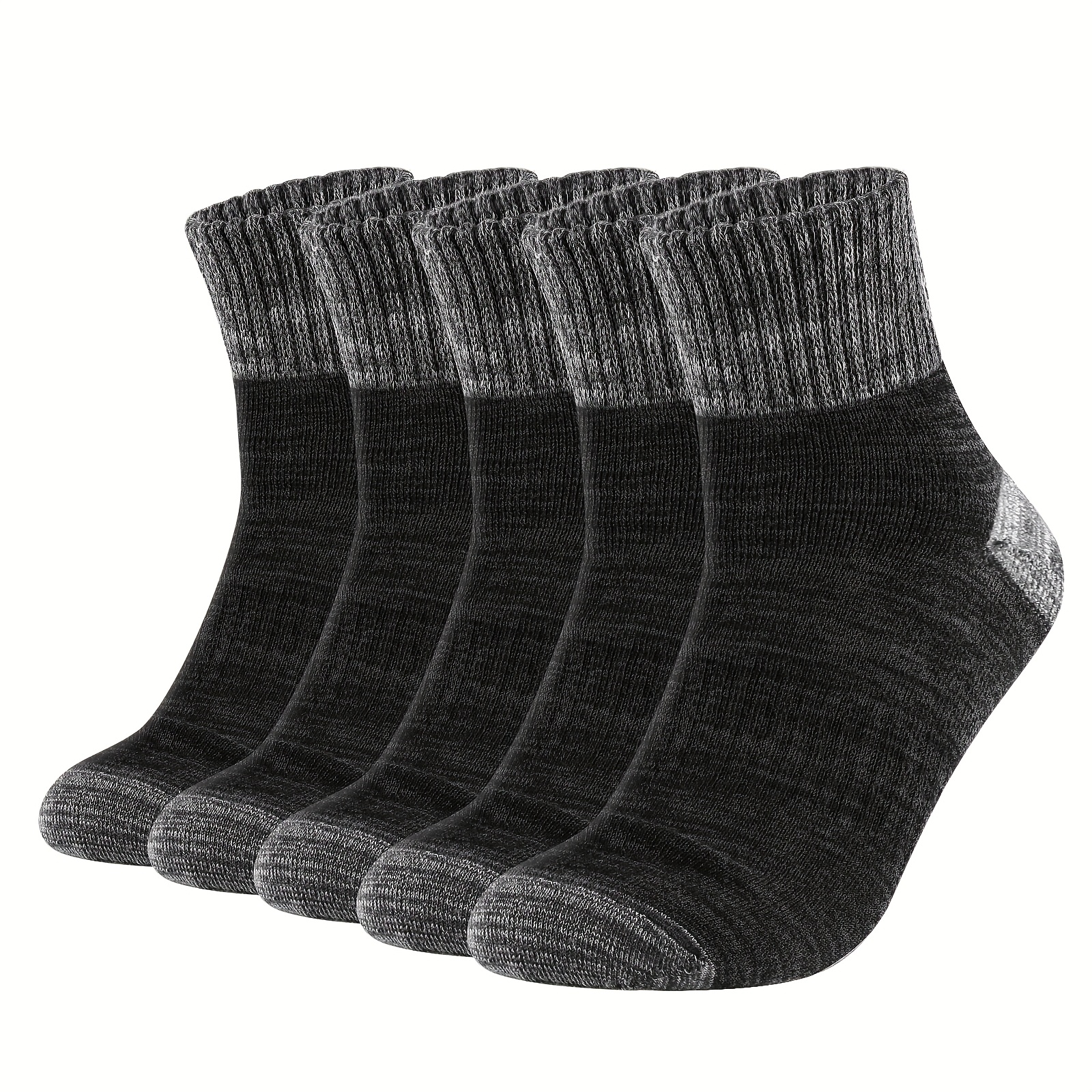 E-shop Fünf Paar Herren Thermosocken aus Frottee, atmungsaktiv und weich, mit voller Dämpfung für den Winter. Diese Mid-Crew Socken sind dick und warm,