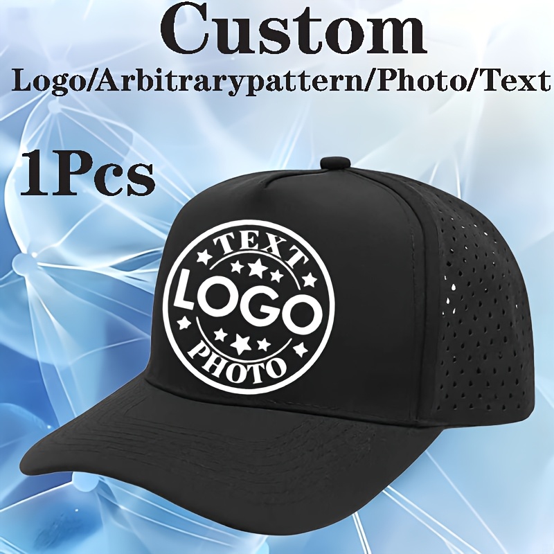 TEMU Breathable Laser Perforated Trucker Hat, Unisex Adjustable Personalized Sports , Optional, Customizable Logo/pattern/text Baseball , Quick-dry