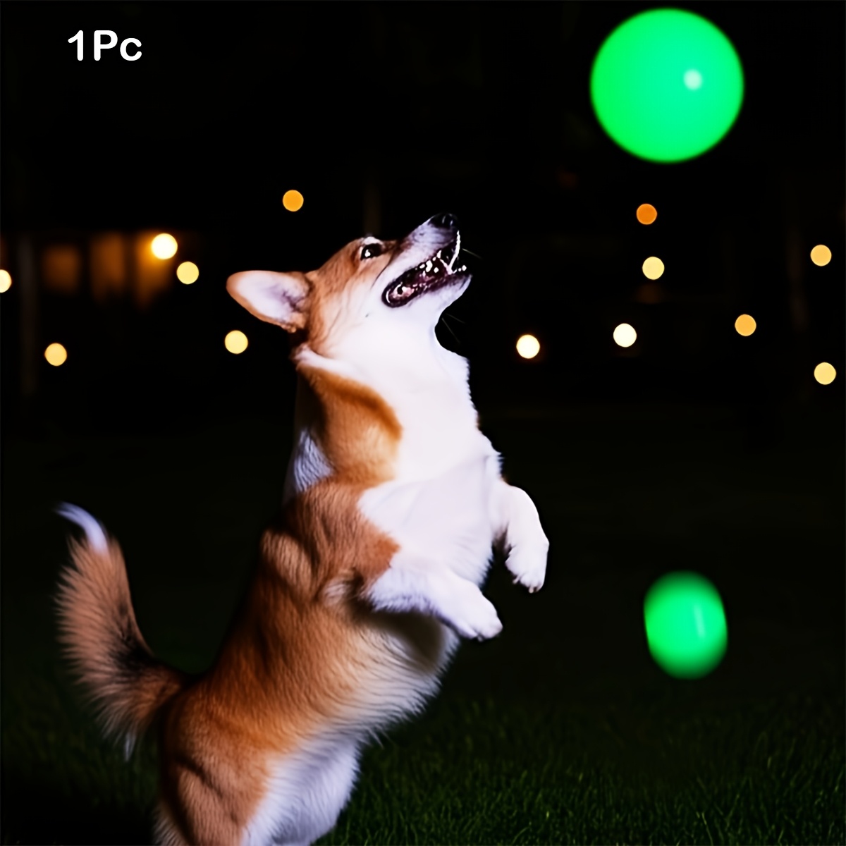 Image of 1pc Dog Elastic Glow Ball Interactive Training Pet Ball Luminous Toy Ball, Without Battery