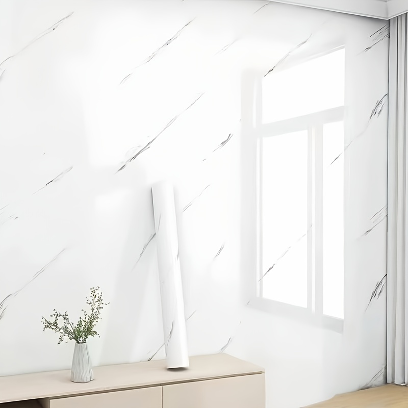 1 roll extra large self marble texture wallpaper floor tiles peel and stick vinyl plank sheets in grey black white gray beige high quality for kitchen bathroom shower tv walls floors decor with textured surface suitable for large easy to clean durable vinyl material random matching design suitable for more Product details 6