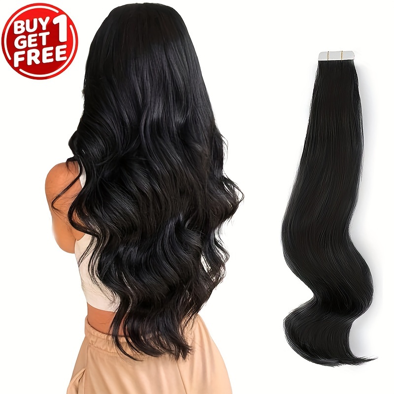 

Buy 1 Get 1 Free Remy Human Skin Weft Tape In Hair Extensions 50g 20pcs Natural Black Color