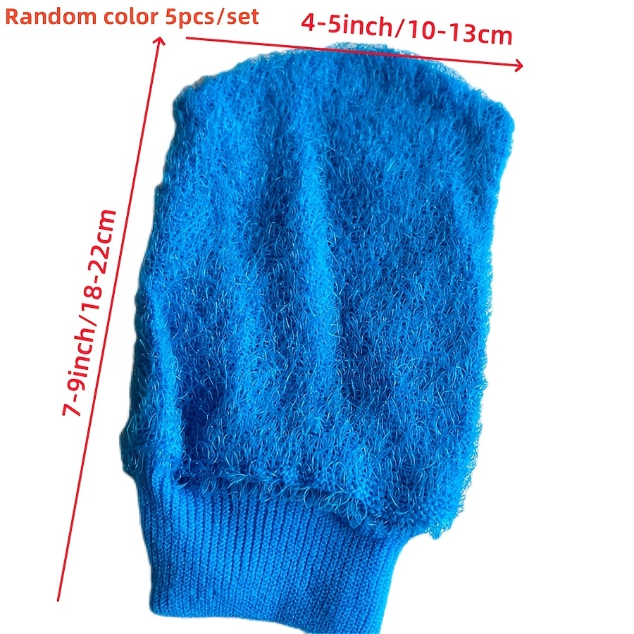 TEMU 5-Pack de gants de bain exfoliants en nylon, mitaines de hypoallergéniques pour la douche, éponges nettoyantes multicolores pour