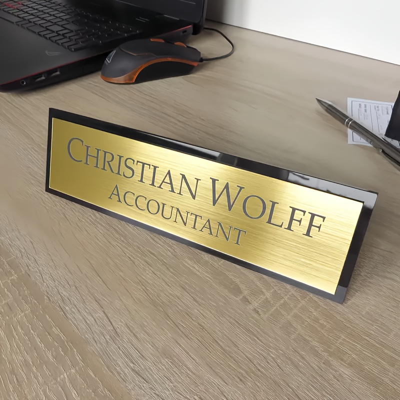 TEMU Customizable Acrylic With Elegant Font - No Power Needed, Vibrant Colors & Decor For Office, , Celebrations - Durable Plastic Signage, Office