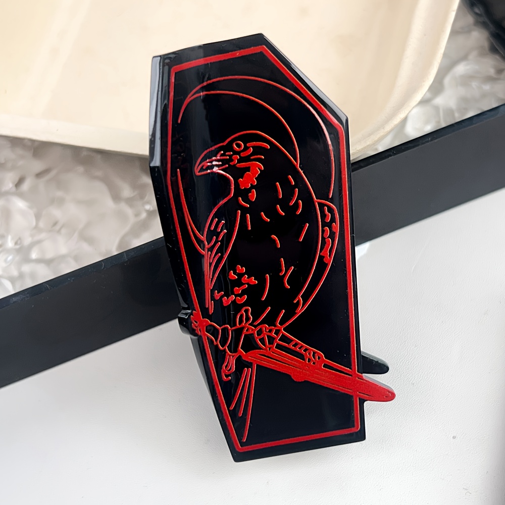 TEMU Halloween Dark-themed Hair Clips, With Interesting And Vibrant Black And Red Color Combinations, Diverse And Creative Glossy Textures, Suitable