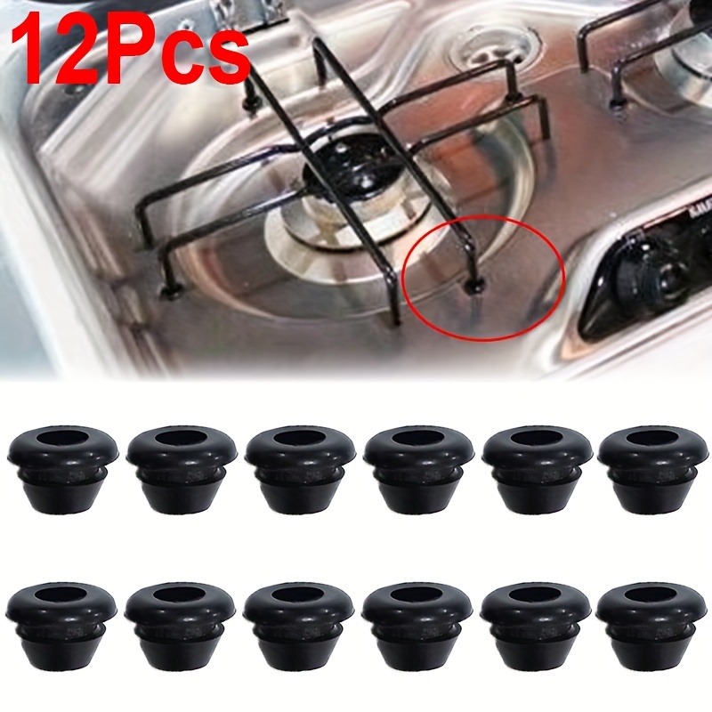 12pcs Rv Car Accessories Rv Stove Grommet Black Effective Reduce Scratches Heat Resistant