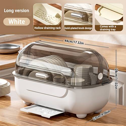 two tier dish rack with a cover a draining rack with drawers multifunctional bowl and plate rack space saving and dust proof kitchen storage cabinet multifunctional utensil organizer with a drainage board suitable for countertops and cabinets