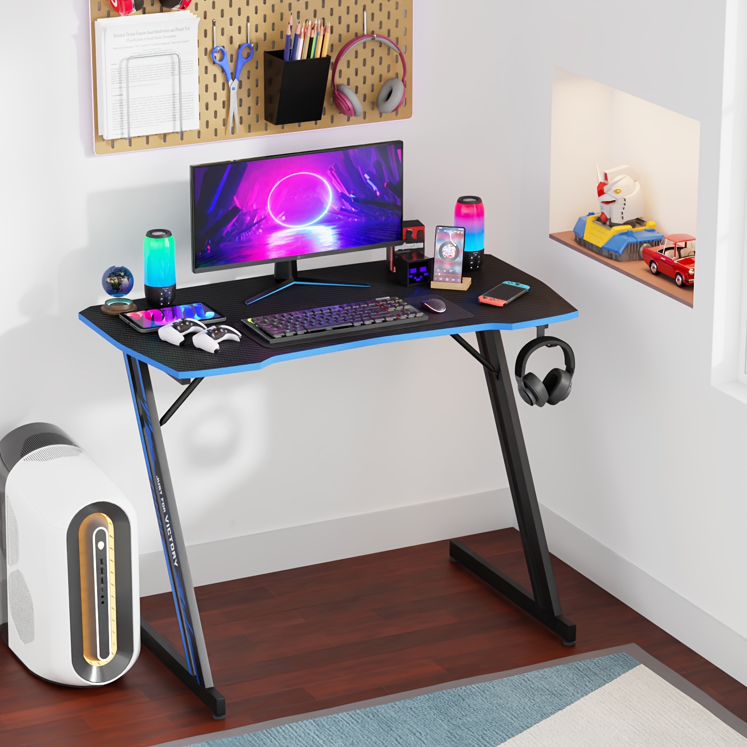 gaming desk z shaped carbon fiber surface desktop computer Temu
