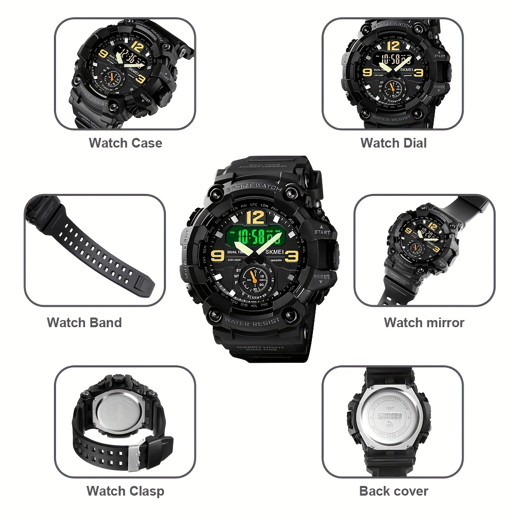   large dial watch   multifunctional electronic watch for men ideal choice for gifts details 6