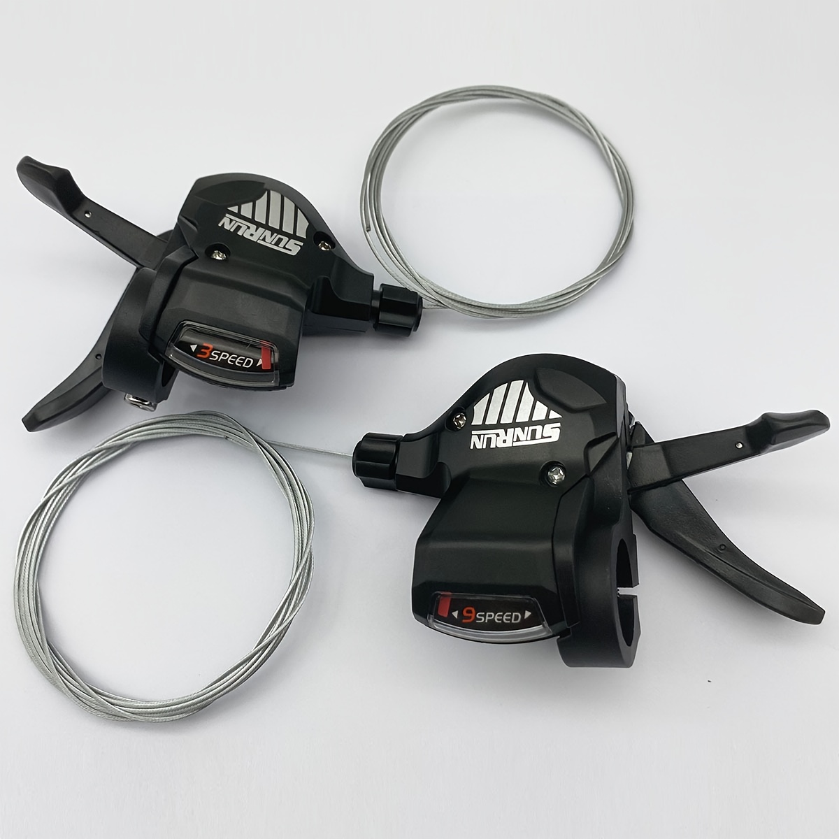 1 pair mtb bike shifter - heavy-duty abs & nylon construction, compatible with 3x7/8/9/10/11/12-speed systems,   lever for mountain, road, commuter bicycles - compatible with derailleur gears - durable cycling shifter for professional & casual  , mountain biking gear, ergonomic handlebars, sturdy build, gear shifters, road cyclists 0